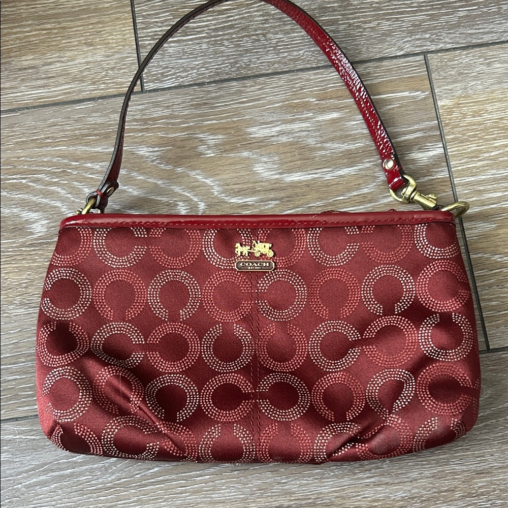 Coach Red Circle Pattern Shoulder Bag y2k